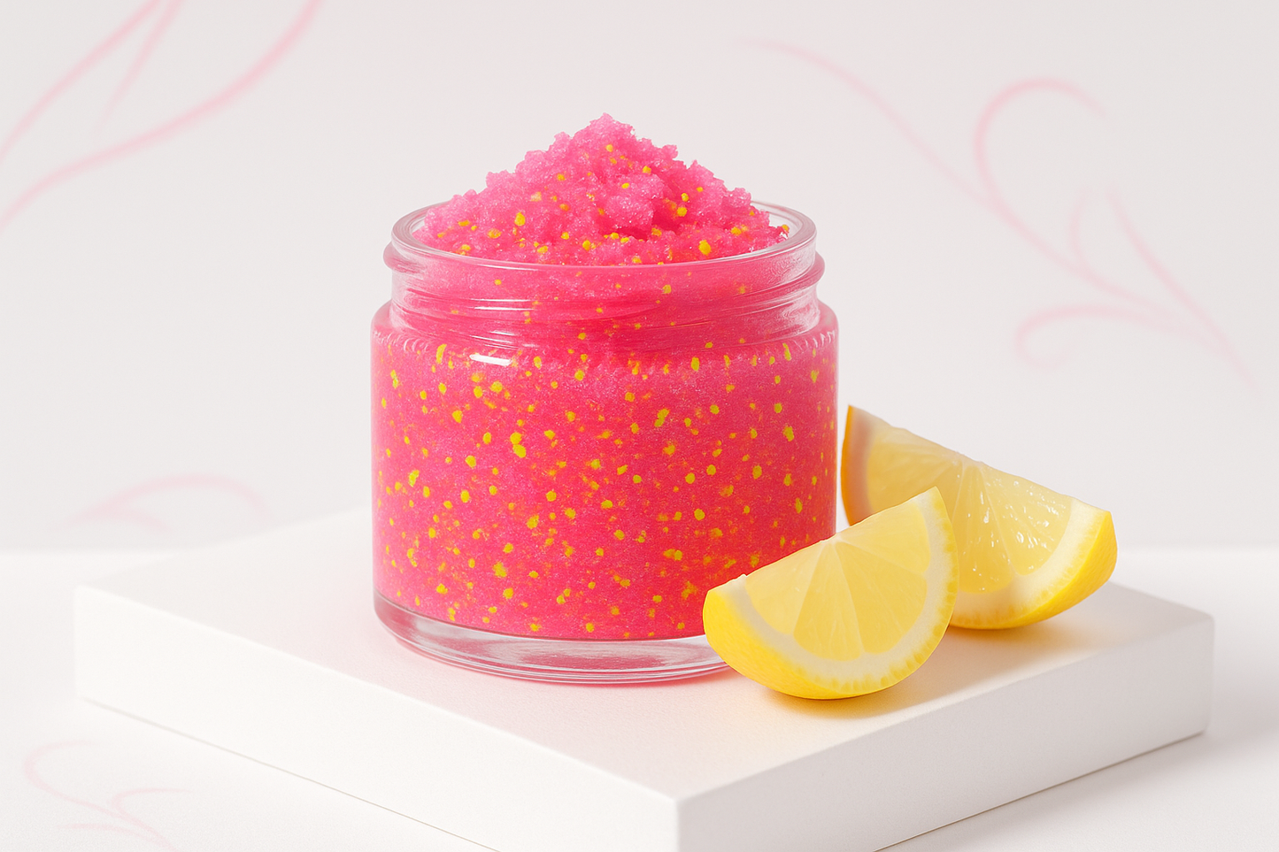 include bright neon yellow specks in the texture. also one or two lemon wedges on the stage